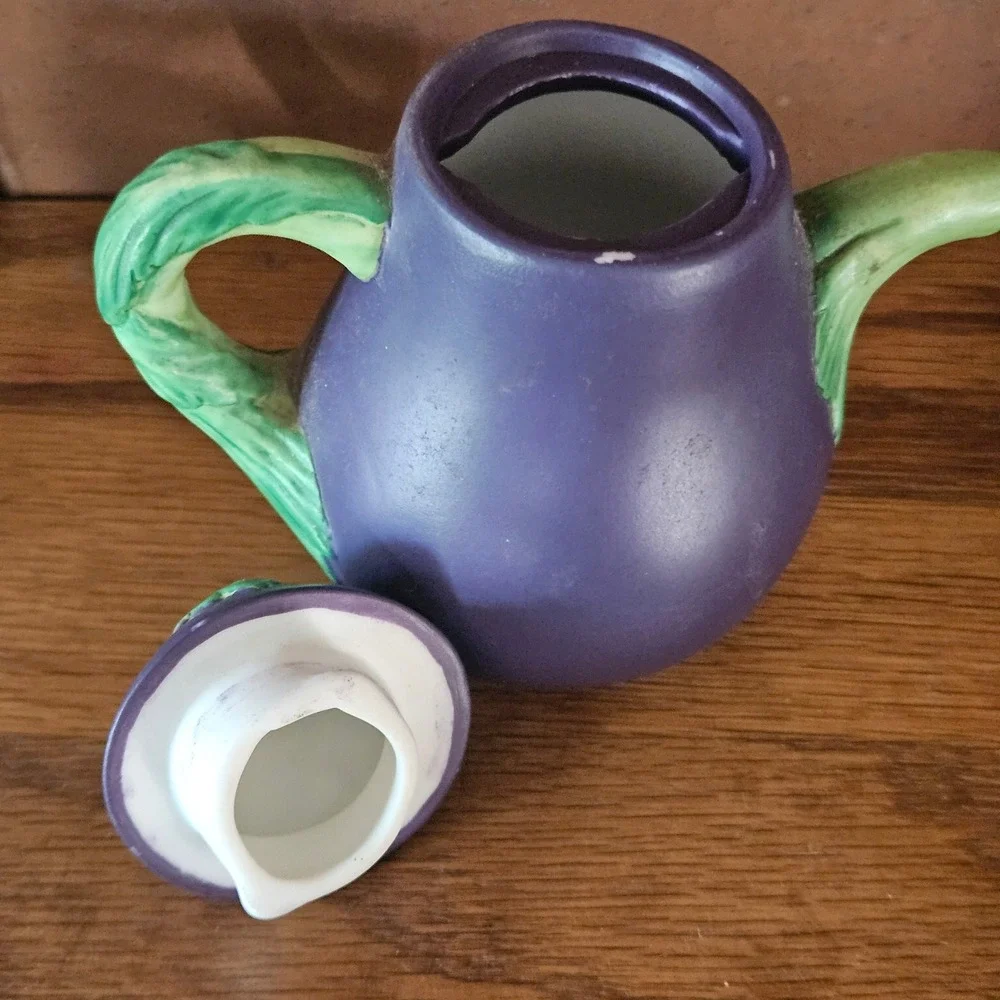 Avon Collectibles 1996 Eggplant Teapot Trinket Box 3.75